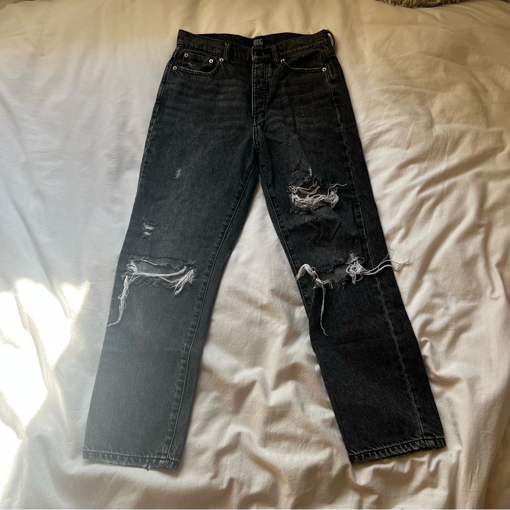 BDG Washed Black Straight Leg Jeans